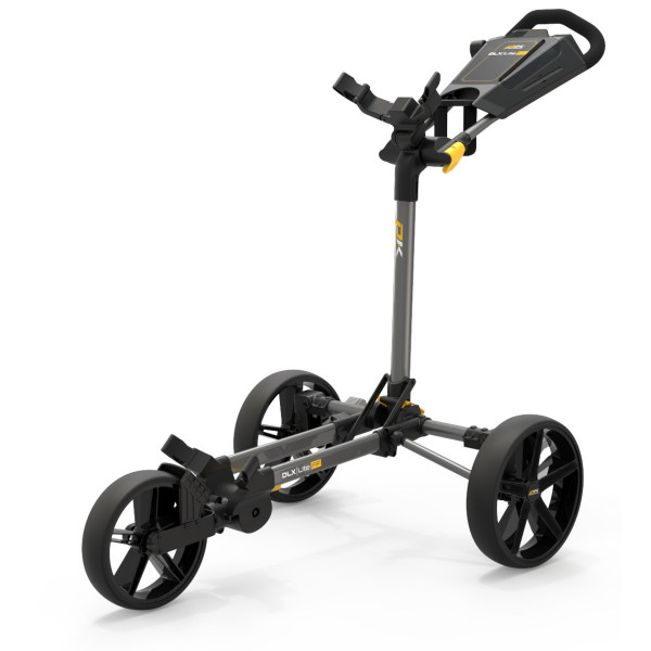 PowaKaddy DLX Lite FF 3-Rad Golftrolley, Dunkelgrau