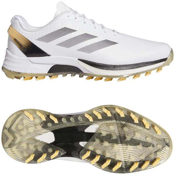 Adidas Adizero ZG Herren Golfschuhe, Weiß / Schwarz / Gold