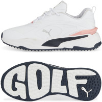 Puma 2023 GS-Fast Damen Golfschuhe, Weiß / Navy / Pink