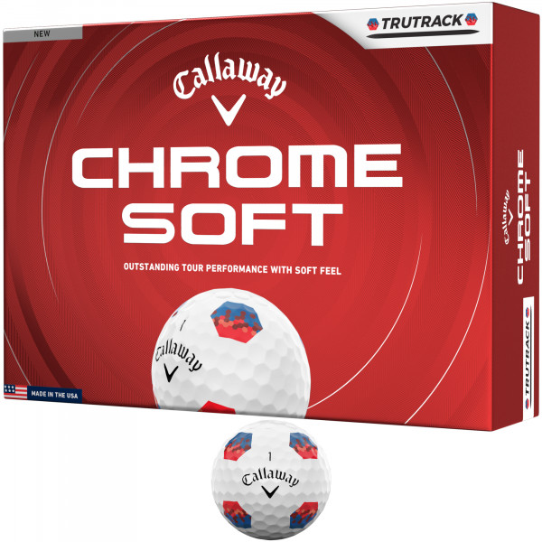 Callaway 2026 Chrome Soft Golfbälle, Tru Track, Weiß, 12 Stück