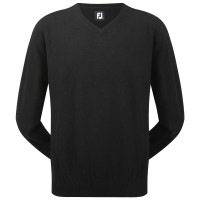 FootJoy Lambswool V-Kragen Herren Pullover, Schwarz