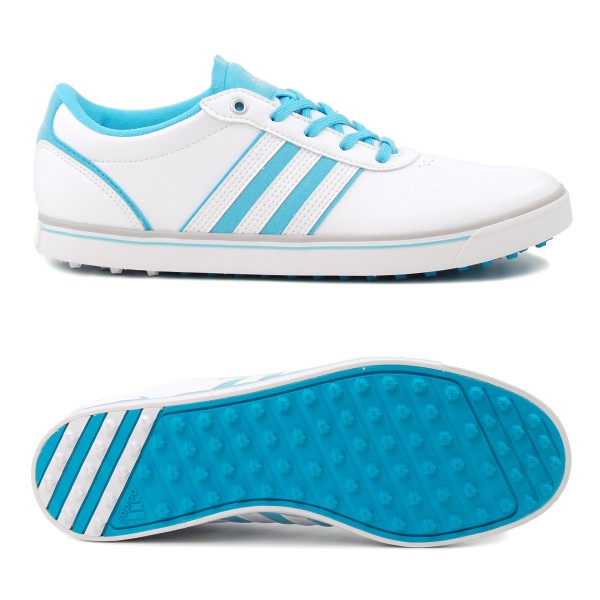 Adidas adicross V Damen Golfschuhe, Weiß / Türkis