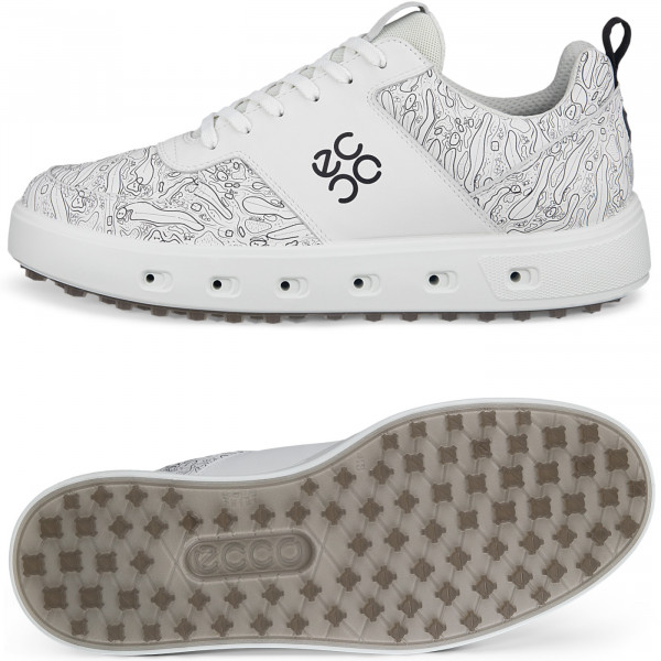 Ecco Street 720 Herren Golfschuhe, Offwhite gemustert