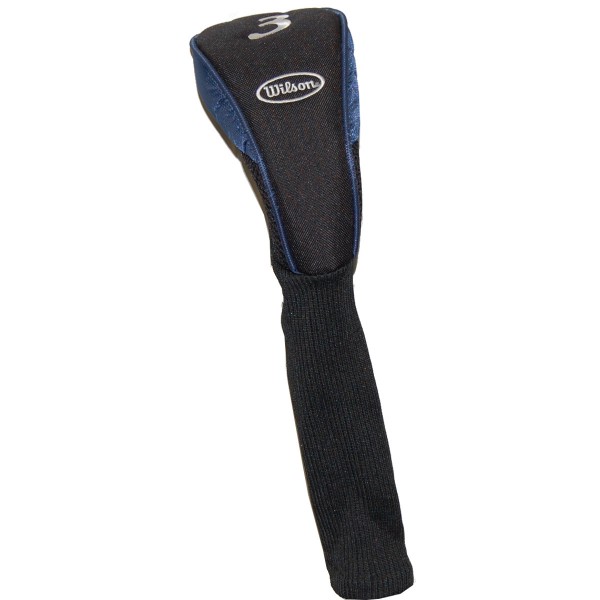 Wilson Fairwayholz # 3, Schlägerhaube / Headcover, Schwarz / Blau