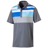 Puma Golf Road Map Asym Herren Polo, Dunkelgrau