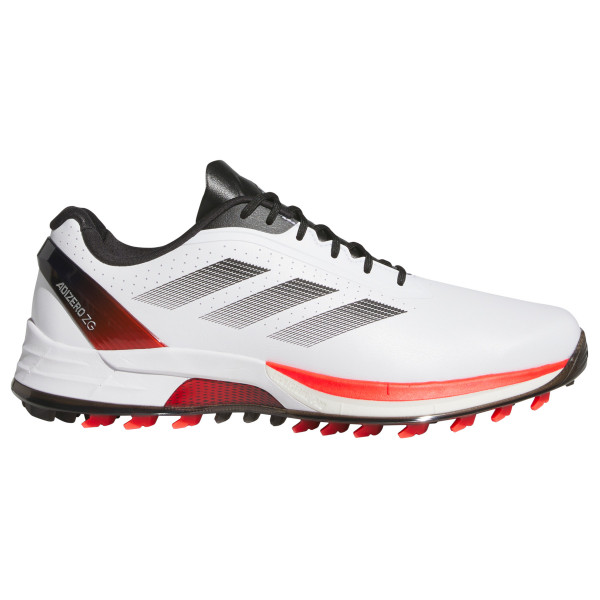 Adidas Adizero ZG Herren Golfschuhe, Weiß / Schwarz / Rot