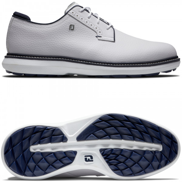 FootJoy 2025 Traditions SL Blucher Herren Golfschuhe, Weiß / Navy