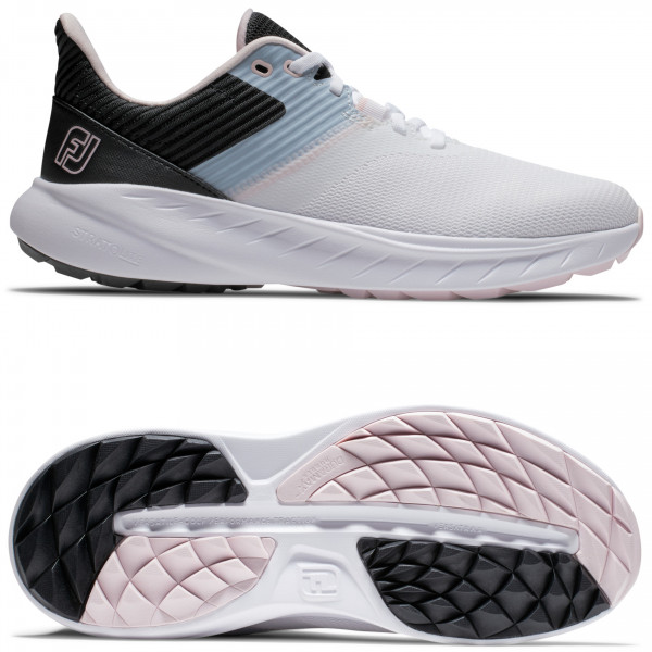 FootJoy 2025 Flex Damen Golfschuhe, Weiß / Schwarz / Blau