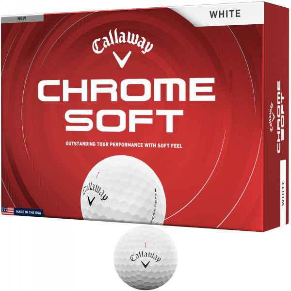 Callaway 2026 Chrome Soft Golfbälle, Weiß, 12 Stück