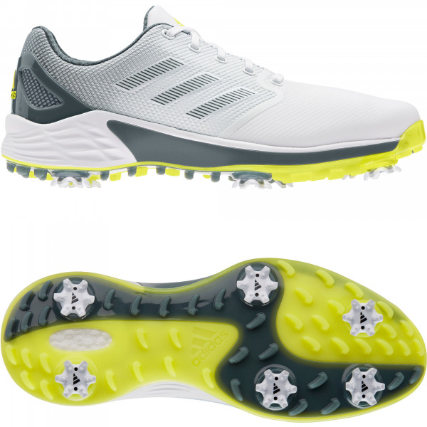 Adidas ZG21 Herren Golfschuhe, Weiß / Blau / Gelb
