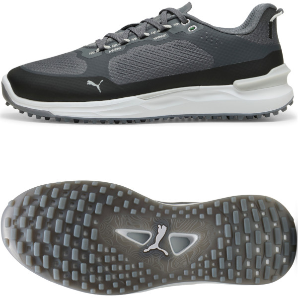 Puma IGNITE Elevate X Herren Golfschuhe, Grau / Schwarz / Weiß