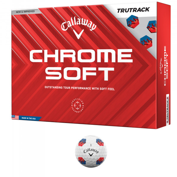 Callaway 2025 Chrome Soft Golfbälle, Tru Track, 12 Stück