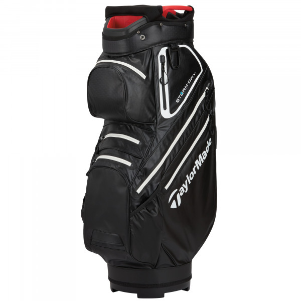 Taylor Made 2025 Storm Dry Waterproof Cartbag, Schwarz / Weiß / Rot