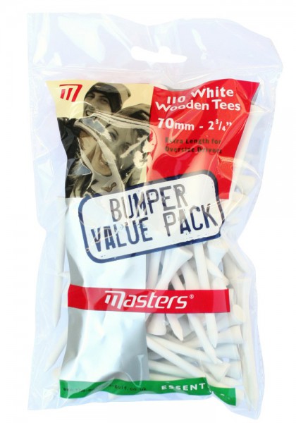 Masters Holztees, 110 Stück, 2 3/4", weiss