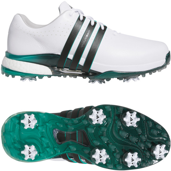 Adidas 2025 Tour 360 Herren Golfschuhe, Weiß / Schwarz / Grün