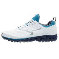 Mizuno Wave Cadence Spikeless Herren Golfschuhe, Weiß / Blau