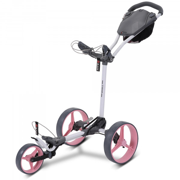 Big Max Blade Trio 3-Rad Golftrolley, Weiß / Pink