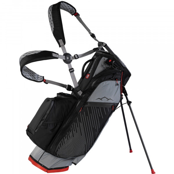 Sun Mountain 2026 H2NO 14-Way Waterproof Hybrid Standbag, Nickel / Black / Red